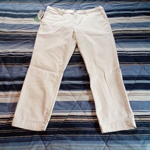 Nautica NWT Women’s Tencel Ankle Trouser Pants Stretch White Size 14/34